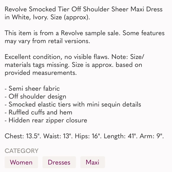 Revolve Smocked Tier Off Shoulder Sheer Maxi Dress - Picture 8 of 8